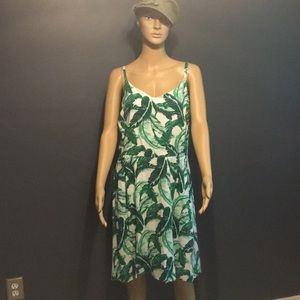 NWT Old Navy green palm halter summer dress plus